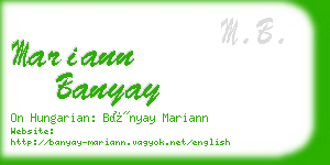 mariann banyay business card